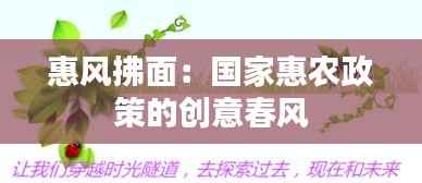 惠风拂面：国家惠农政策的创意春风