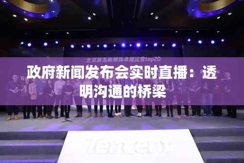 政府新闻发布会实时直播：透明沟通的桥梁