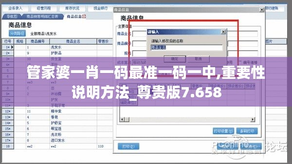 管家婆一肖一码最准一码一中,重要性说明方法_尊贵版7.658