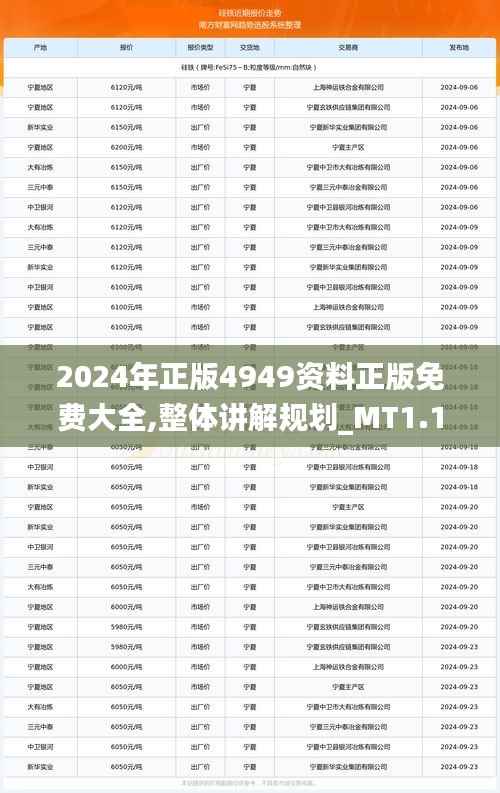2024年正版4949资料正版免费大全,整体讲解规划_MT1.193