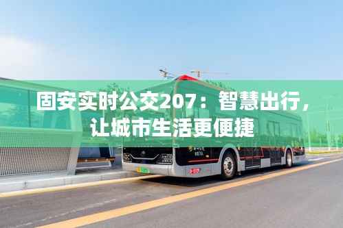 固安实时公交207：智慧出行，让城市生活更便捷