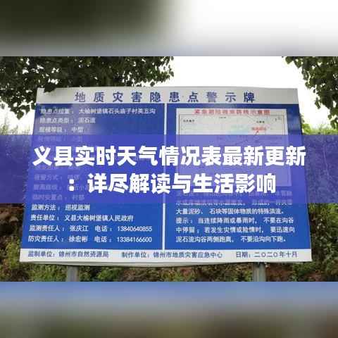 义县实时天气情况表最新更新：详尽解读与生活影响