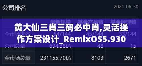 黄大仙三肖三码必中肖,灵活操作方案设计_RemixOS5.930