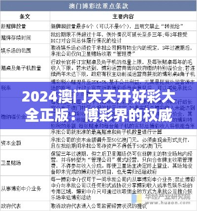 2024澳门天天开好彩大全正版：博彩界的权威参考