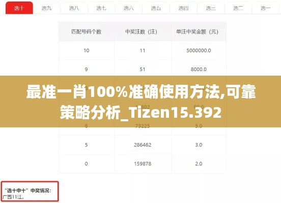 最准一肖100%准确使用方法,可靠策略分析_Tizen15.392