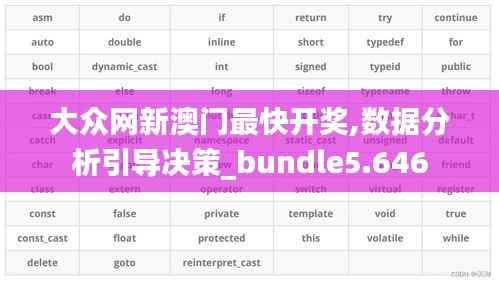 大众网新澳门最快开奖,数据分析引导决策_bundle5.646