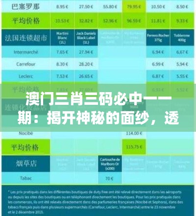 澳门三肖三码必中一一期：揭开神秘的面纱，透视背后的博彩逻辑