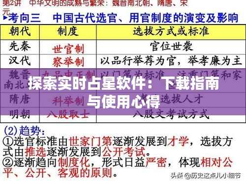 探索实时占星软件：下载指南与使用心得