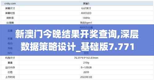 新澳门今晚结果开奖查询,深层数据策略设计_基础版7.771