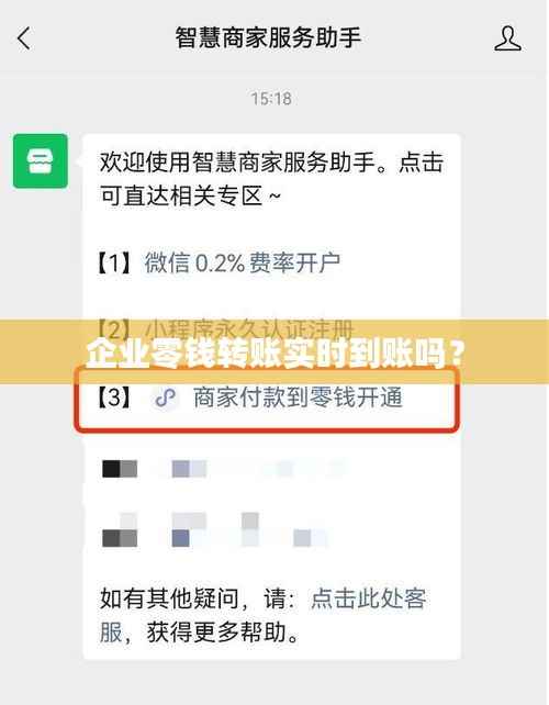 企业零钱转账实时到账吗？