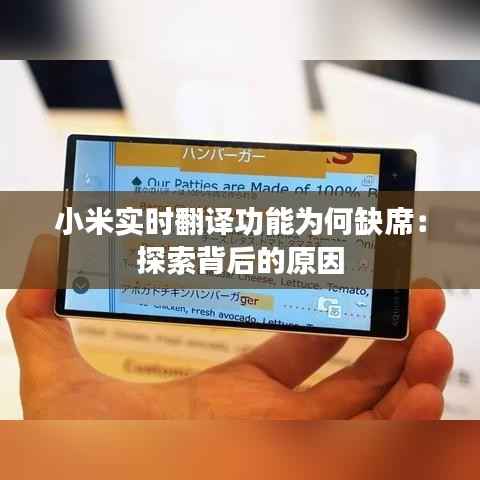 小米实时翻译功能为何缺席：探索背后的原因