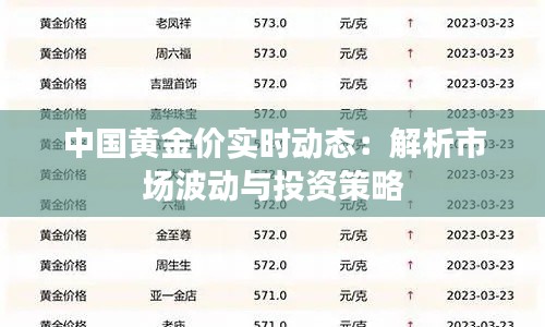 中国黄金价实时动态：解析市场波动与投资策略