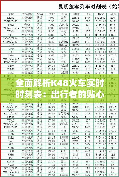 全面解析K48火车实时时刻表：出行者的贴心指南