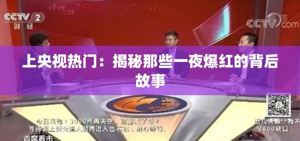 上央视热门：揭秘那些一夜爆红的背后故事