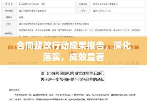 合同整改行动成果报告，深化落实，成效显著