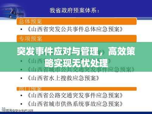 突发事件应对与管理，高效策略实现无忧处理