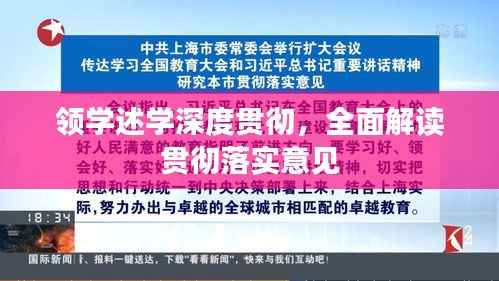 领学述学深度贯彻，全面解读贯彻落实意见