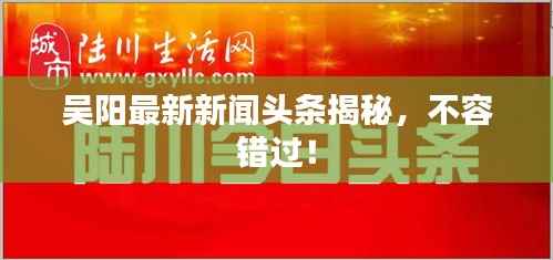 吴阳最新新闻头条揭秘，不容错过！