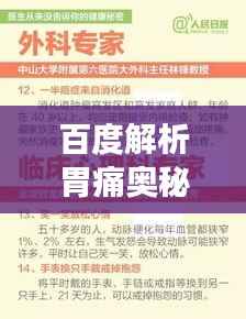 百度解析胃痛奥秘，关爱你的胃健康，轻松战胜疼痛