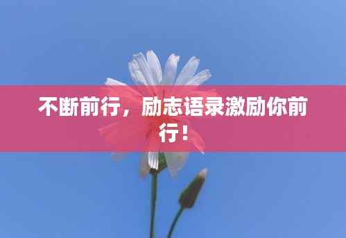 不断前行，励志语录激励你前行！