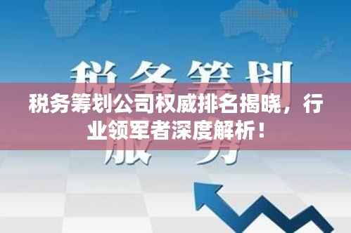 税务筹划公司权威排名揭晓，行业领军者深度解析！
