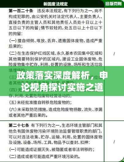 政策落实深度解析，申论视角探讨实施之道