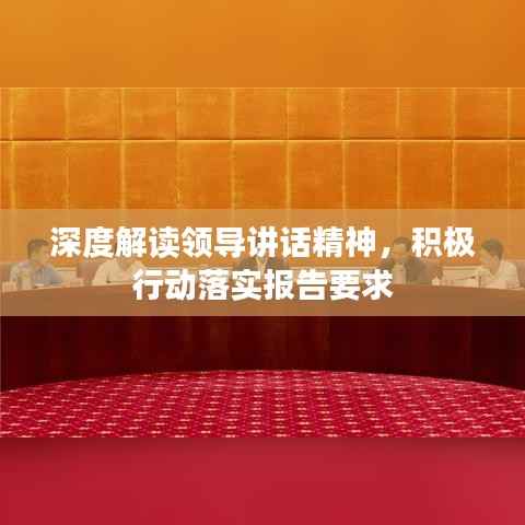 深度解读领导讲话精神，积极行动落实报告要求