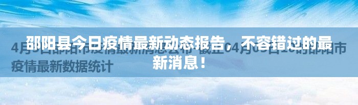 邵阳县今日疫情最新动态报告，不容错过的最新消息！