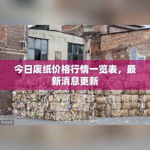今日废纸价格行情一览表，最新消息更新