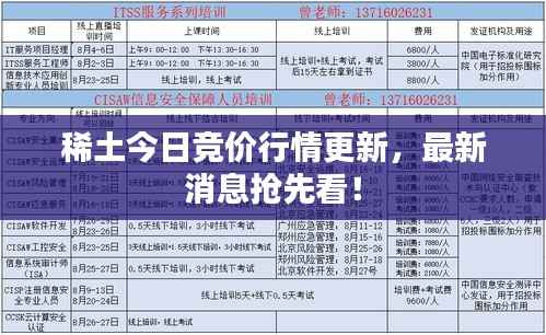 稀土今日竞价行情更新，最新消息抢先看！