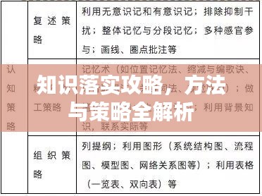 知识落实攻略，方法与策略全解析